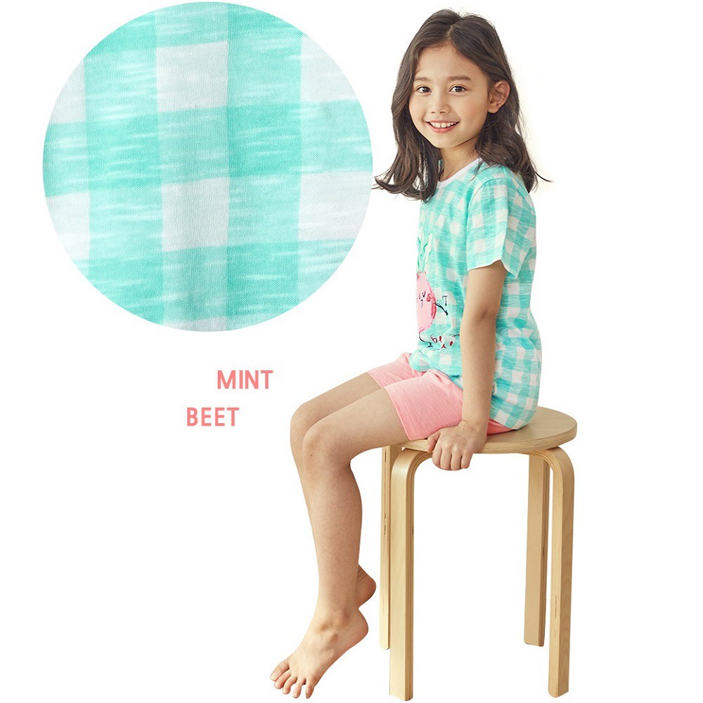 UNIFRIEND Kids Pajamas Girls Sleepwear Clothes Set Home Wear, Short Sleeve 100% Organic, Girls Pyjamas Nightwear