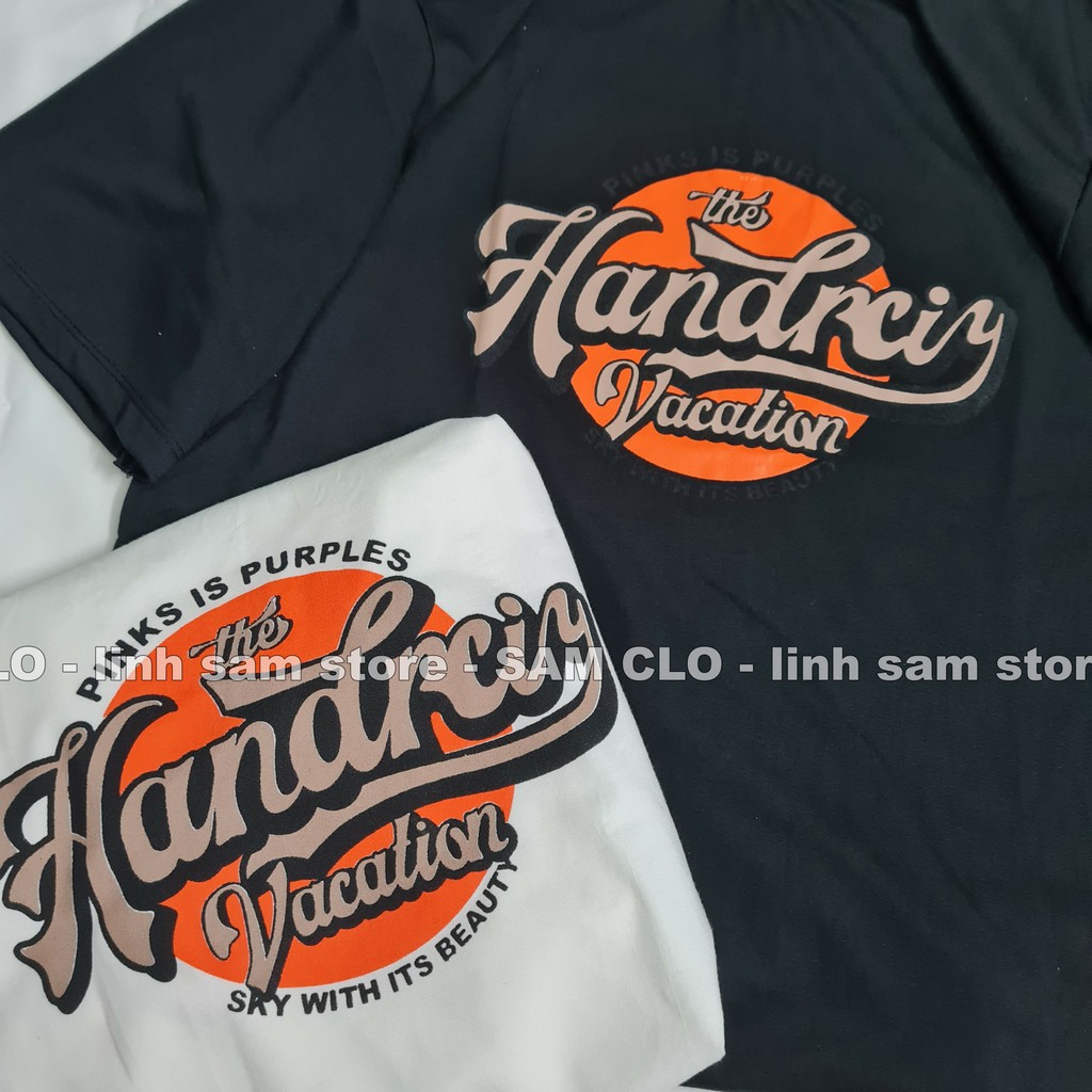 Áo thun tay lỡ freesize nữ - thun phông form rộng Unisex, mặc lớp, nhóm, cặp, in chữ HANDRCIY VACATION | BigBuy360 - bigbuy360.vn