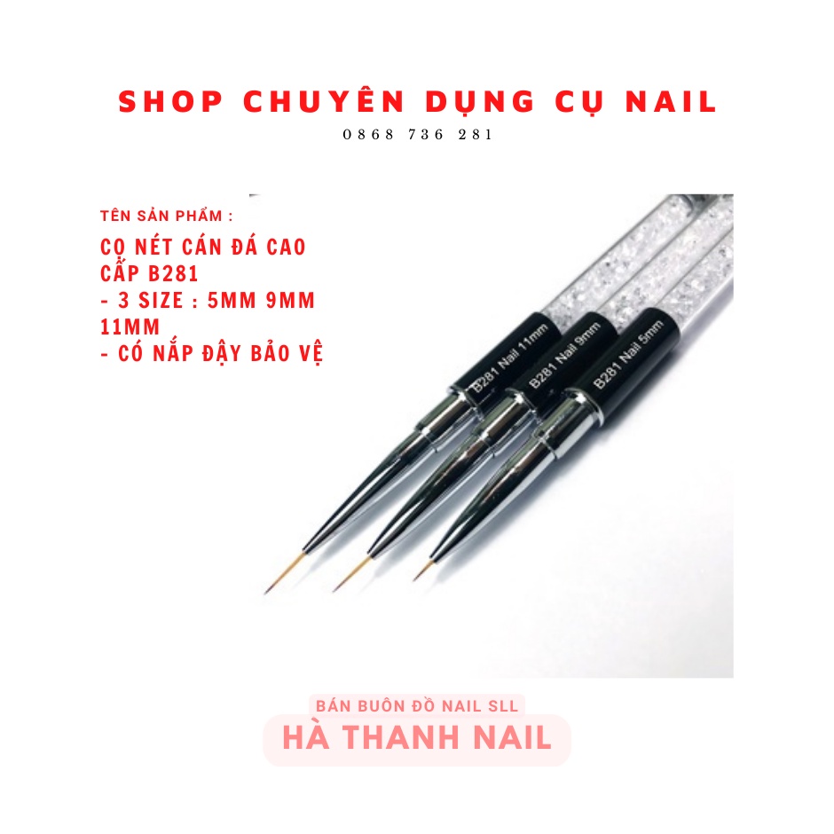 Cọ Nét Cán Đá Cao Cấp 5 Size 5mm 9mm 11mm B281 Chính Hãng