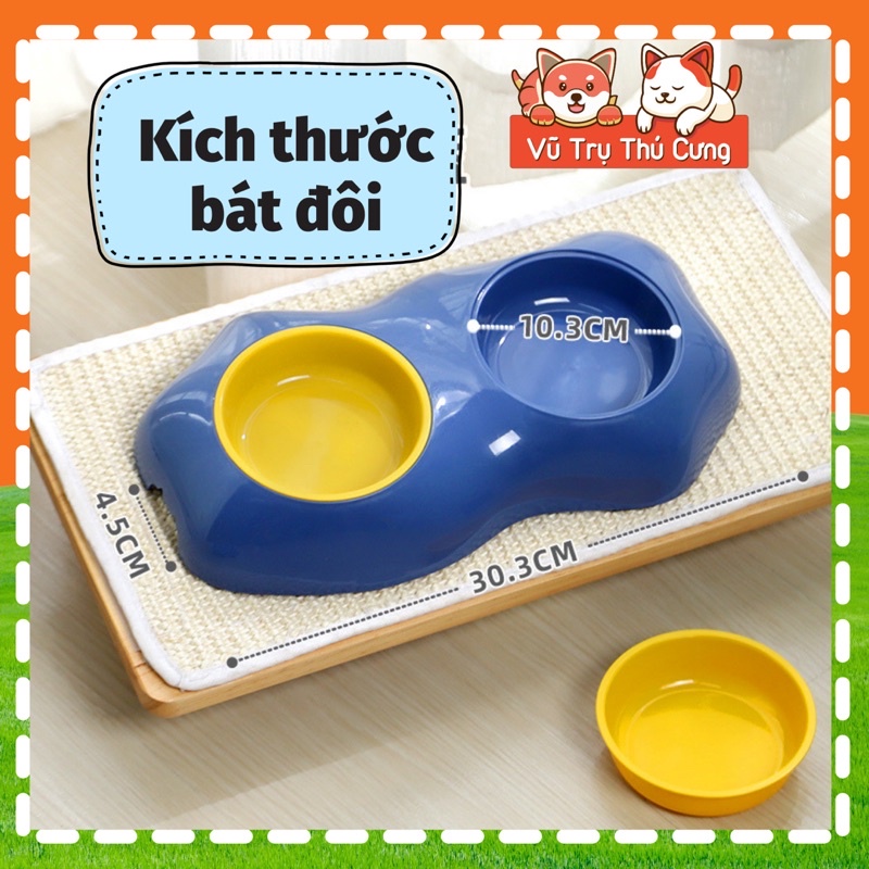 Bát ăn đôi cho thú cưng giá rẻ, Khay đựng thức ăn chó mèo