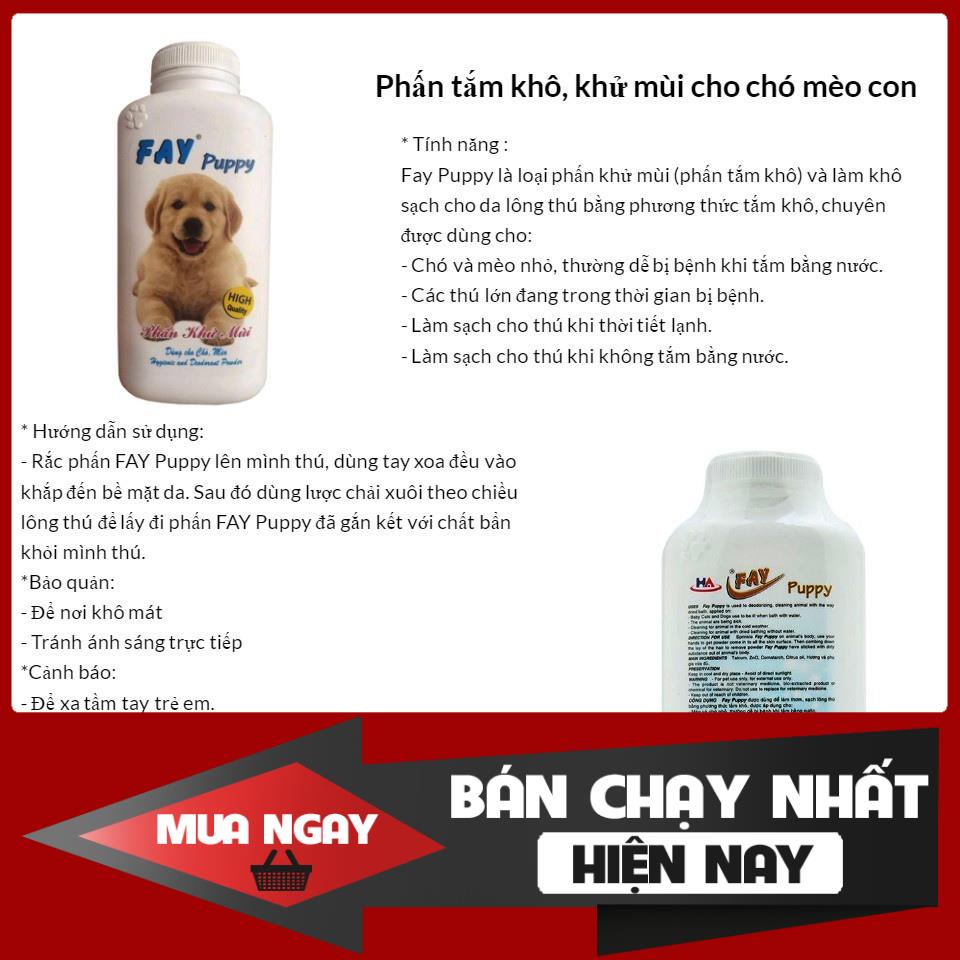[❌GIÁ SỈ❌] FREESHIP ĐƠN 50K_ Phấn tắm khô Fay khử mùi cho chó mèo 120g ❤️