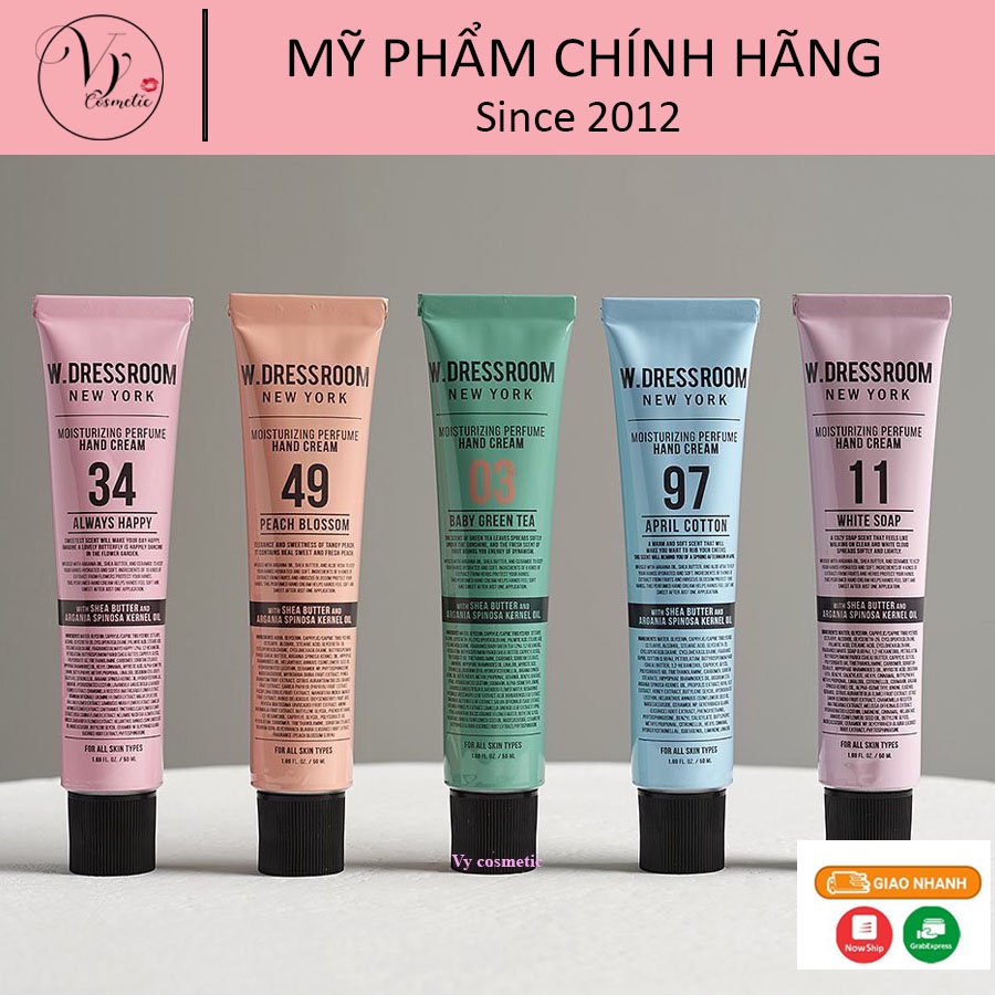 Kem dưỡng da tay W.DRESSROOM Moisturizing Perfume Hand Cream 50ml