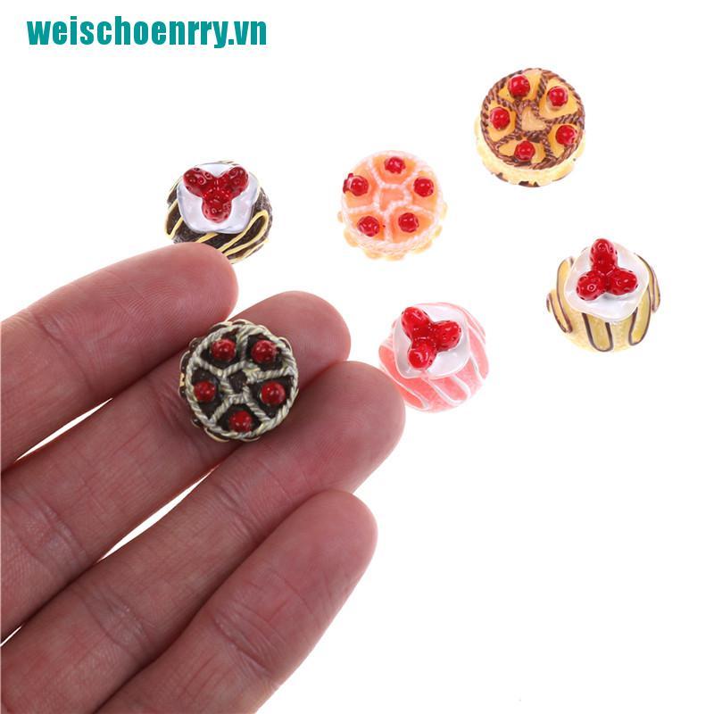 Weis♪Bộ 6 Mô Hình Bánh Kem 3D Trang Trí Nhà Búp Bê