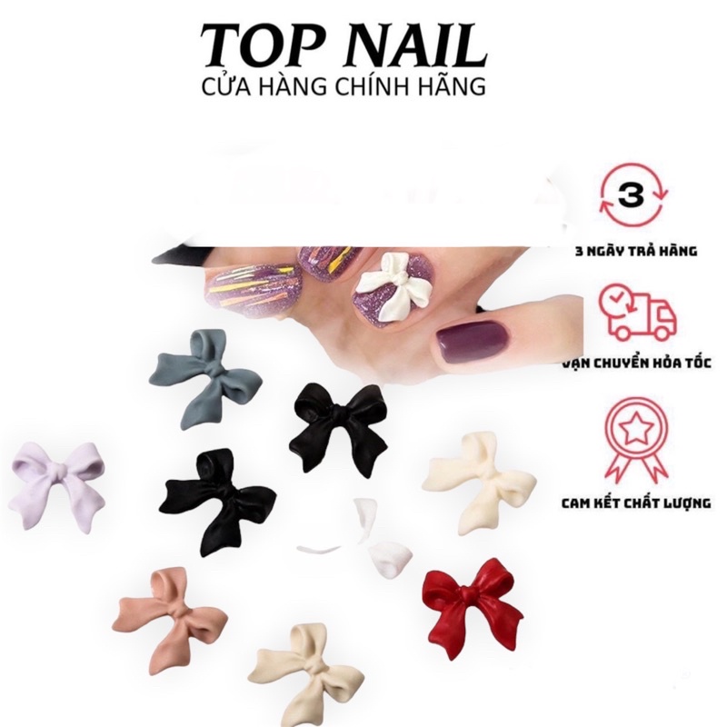 Set nơ charm nail gắn móng trang trí