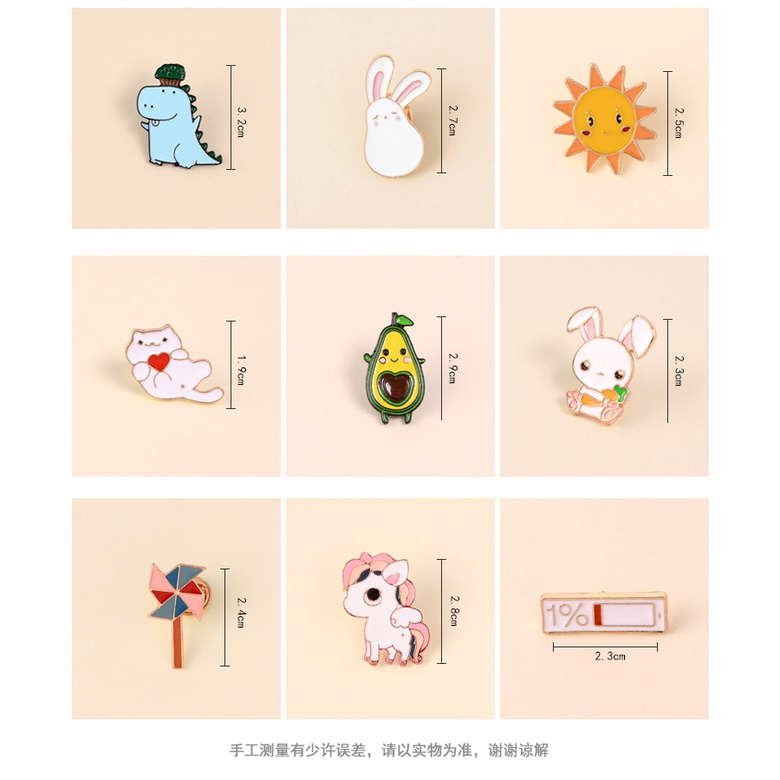 Ghim Cài Áo Kim Loại Tráng Men Hình Thỏ Quả Bơ Hoạt Hình Dễ Thương Cho Trẻ Em