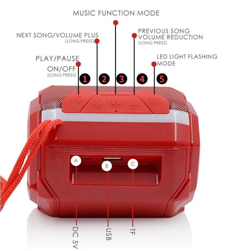 Loa Bluetooth Không Dây Chống Nước Hỗ Trợ Thẻ Nhớ Tf