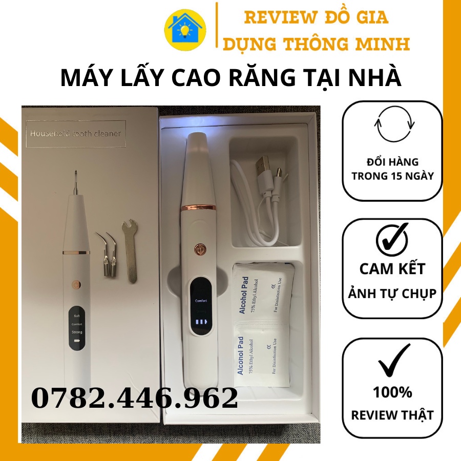 Review máy lấy cao răng tại nhà, dụng cụ lấy vôi răng, làm sạch mảng bám với 3 chế độ kèm đèn led