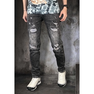 Quần jean nam rách, quần bò was xám mạng sơn chất chuẩn K3 STORE j2555