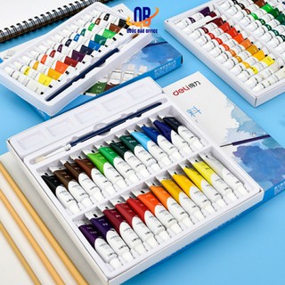 Màu nước dạng tuýp 5ml deli - 12 màu/18 màu/24 màu - 73859 / 73860 / 73861