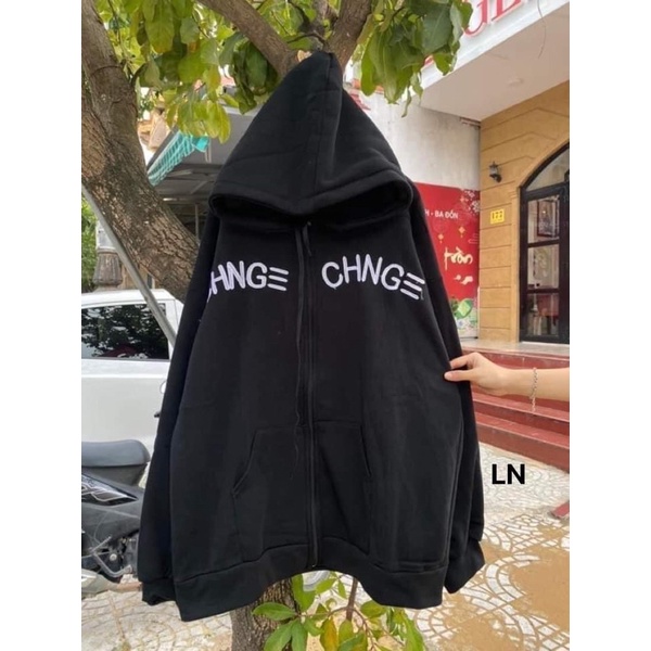 Áo khoác nỉ CHNGE mũ 2 lớp TH6