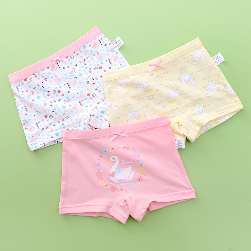 Bộ 3 Quần Lót Cotton In Hoạt Hình Công Chúa Tiên Cá Dễ Thương Cho Bé Gái