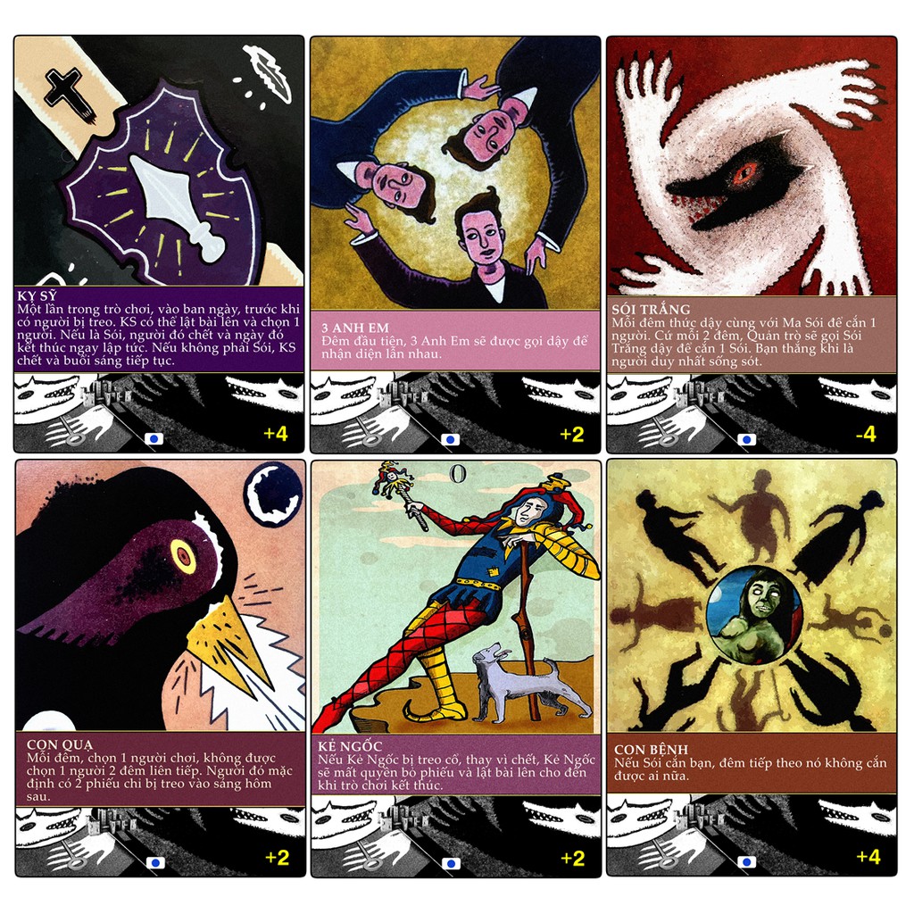 Ma Sói việt hóa mở rộng 120 lá Board Game