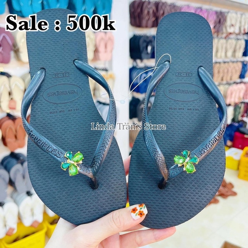 Dép HVN trơn mix charm nhỏ