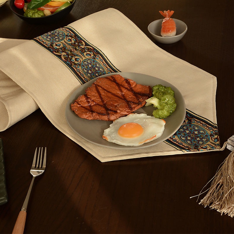 Khăn Trải Bàn Dài Bằng Vải Lanh Phong Cách Trung Hoa Đơn Giản Mới