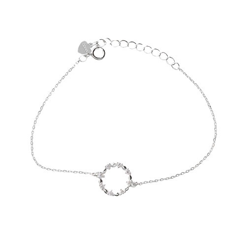 Lắc Tay Phong Cách Hàn Quốc Mặt Tròn Sao Thổ Mảnh Mai Thanh Lịch Bạc Ý S925 - L2660 Bảo Ngọc Jewelry