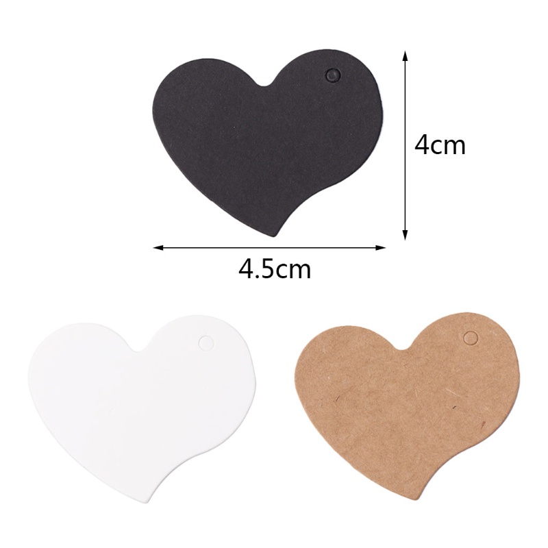 ✿ Set 100 Thẻ Giấy Hình Trái Tim Trang Trí Quà Tặng Tiệc Cưới
