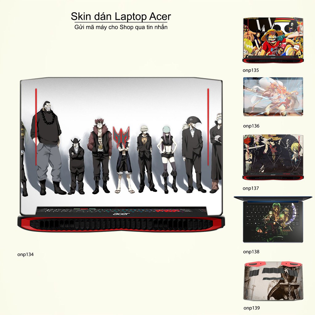 Skin dán Laptop Acer in hình One Piece nhiều mẫu 16 (inbox mã máy cho Shop)