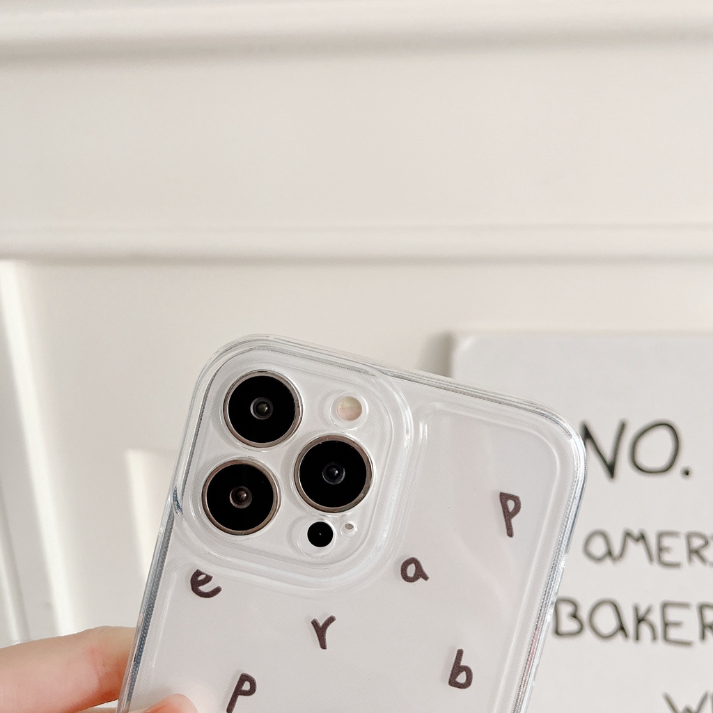 Ốp Điện Thoại TPU Trong Suốt In Chữ Tiếng Anh Đơn Giản Chống Trầy / Rơi / Bụi Bẩn Cho iPhone 11 14 13 12 Pro Max XR 7 8 Plus