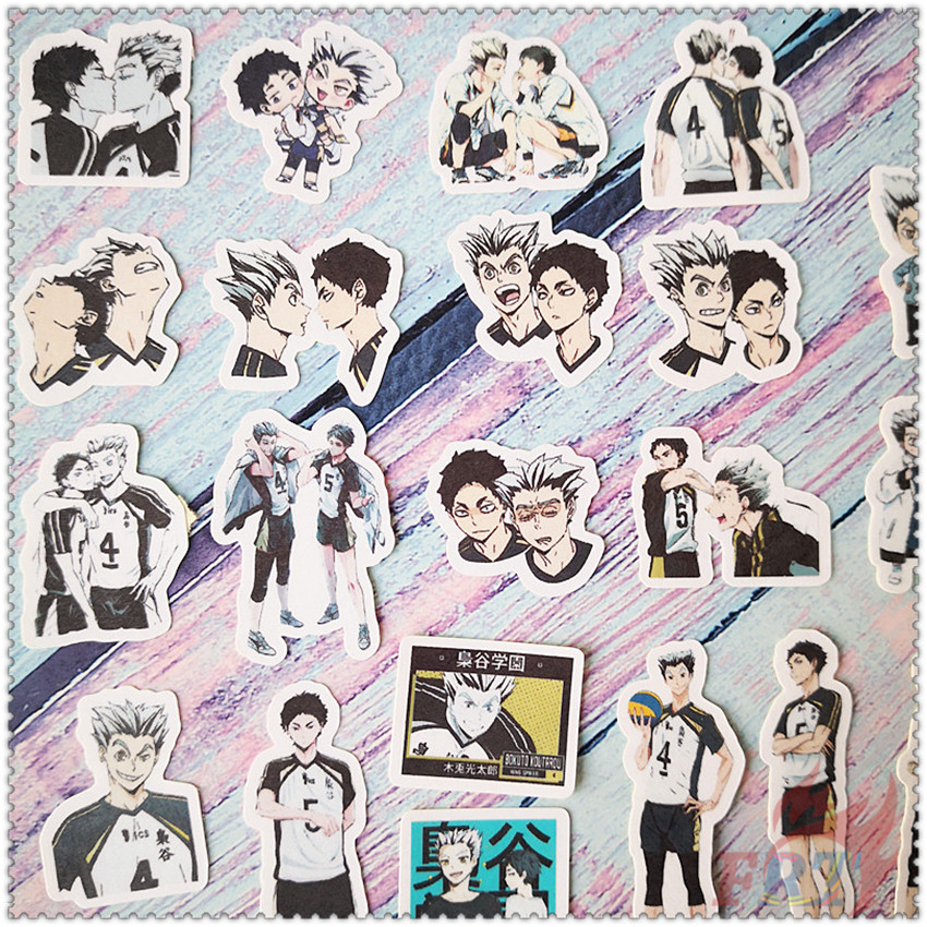 Bộ 40 Miếng Dán Trang Trí Sổ Tay Q-3 Kotaru Bokuto &amp; Aakaashi Kiji