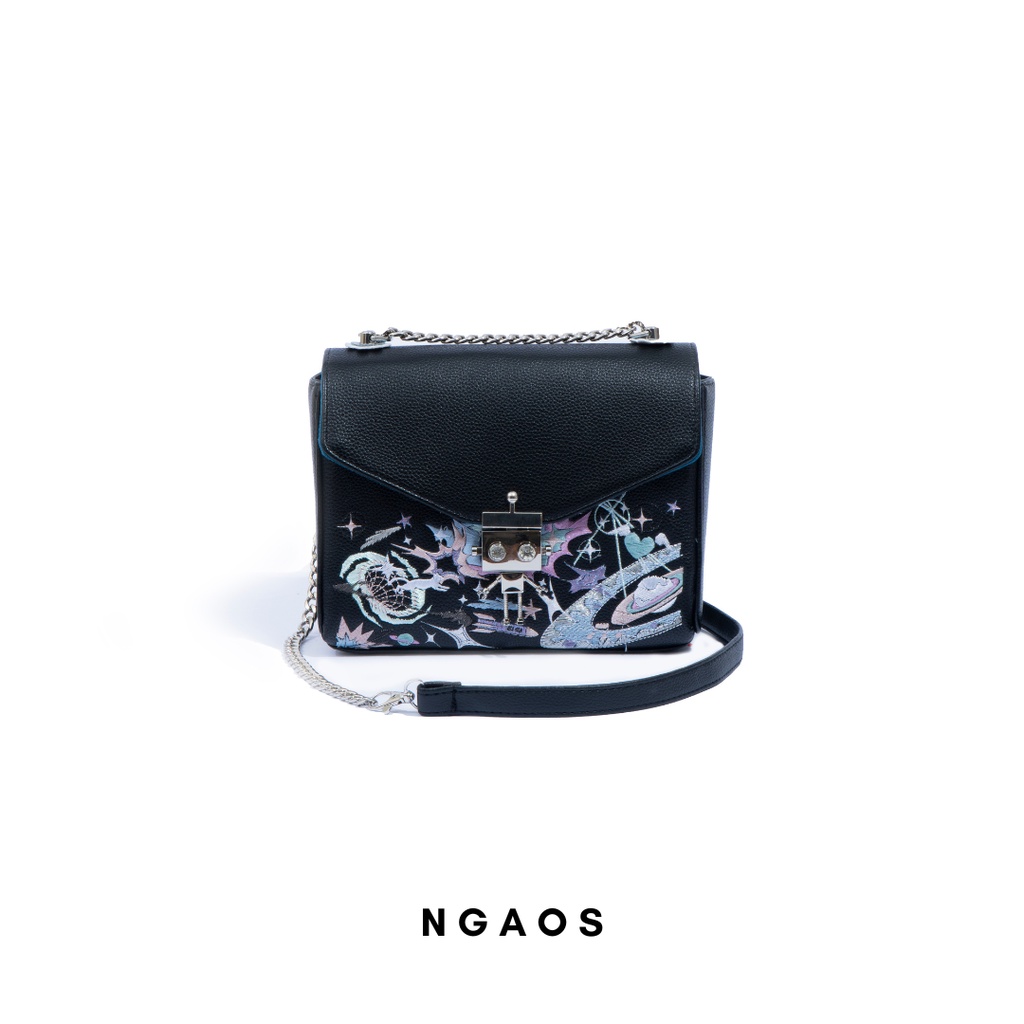Túi xách NGAOS Heaven Flapbag Black - medium size