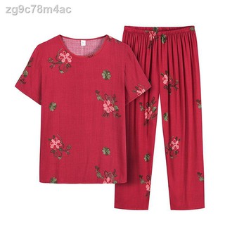 Bộ quần áo mùa hè của bà 60 tuổi 70 tuổi Quần áo bà xã áo sơ mi vải cotton lụa cho người trung niên và cao tuổi mẹ chồng