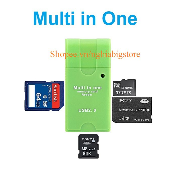 Đầu Đọc Thẻ Nhớ Đa Năng Multi Card Reader USB 2.0