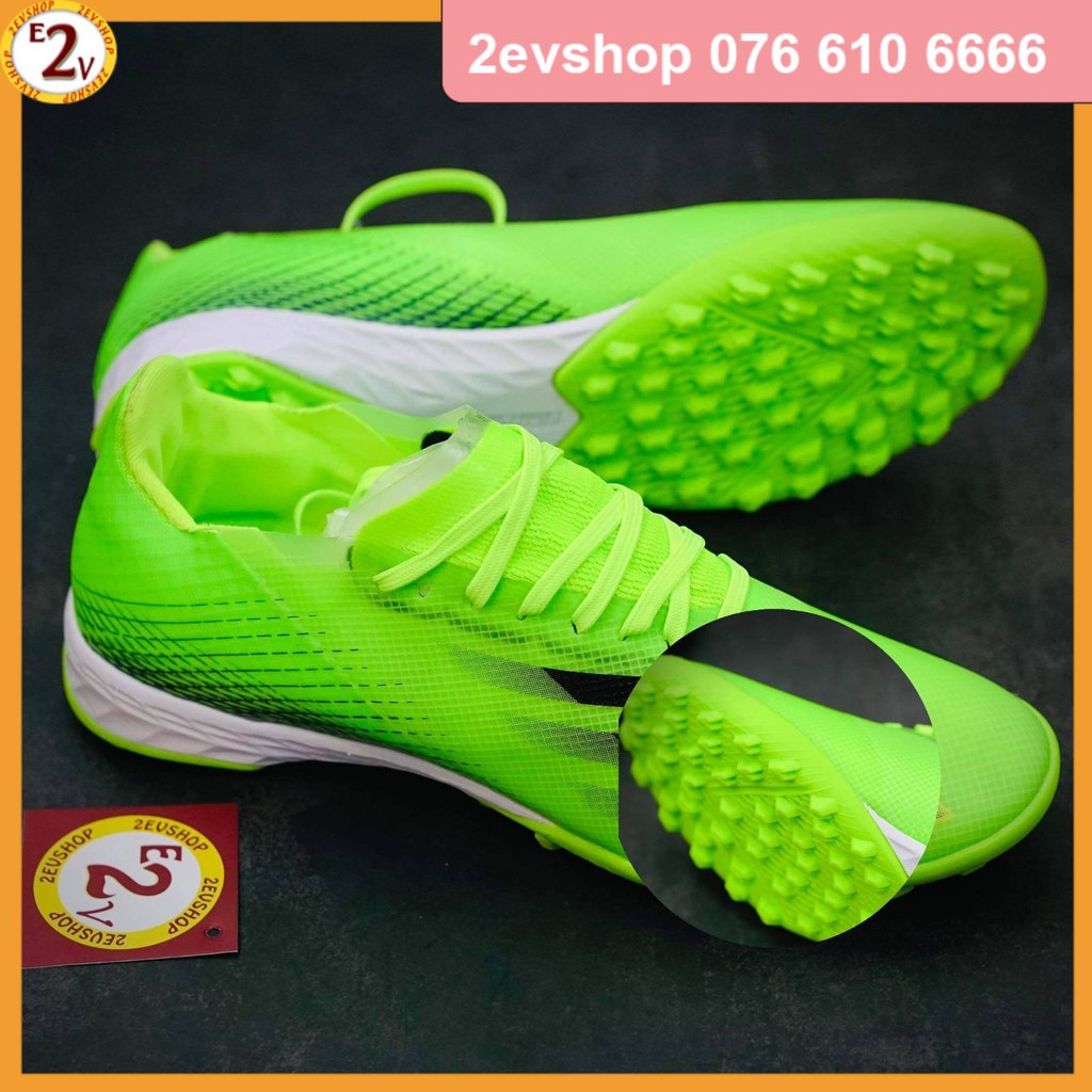 Giày đá bóng thể thao nam 𝐗 𝐆𝐡𝐨𝐬𝐭𝐞𝐝 Xanh Lá đế mềm, giày đá banh cỏ nhân tạo dẻo nhẹ - 2EVSHOP