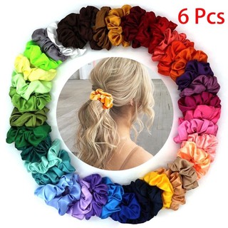 Dây buộc tóc vải lụa Scrunchies nhiều màu