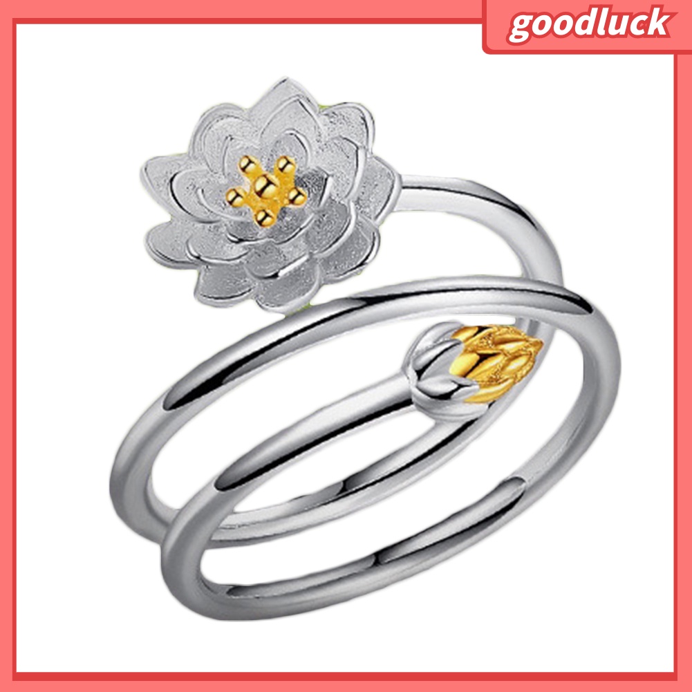 Nhẫn Hở Hình Hoa Sen Thanh Lịch Cho Nữ