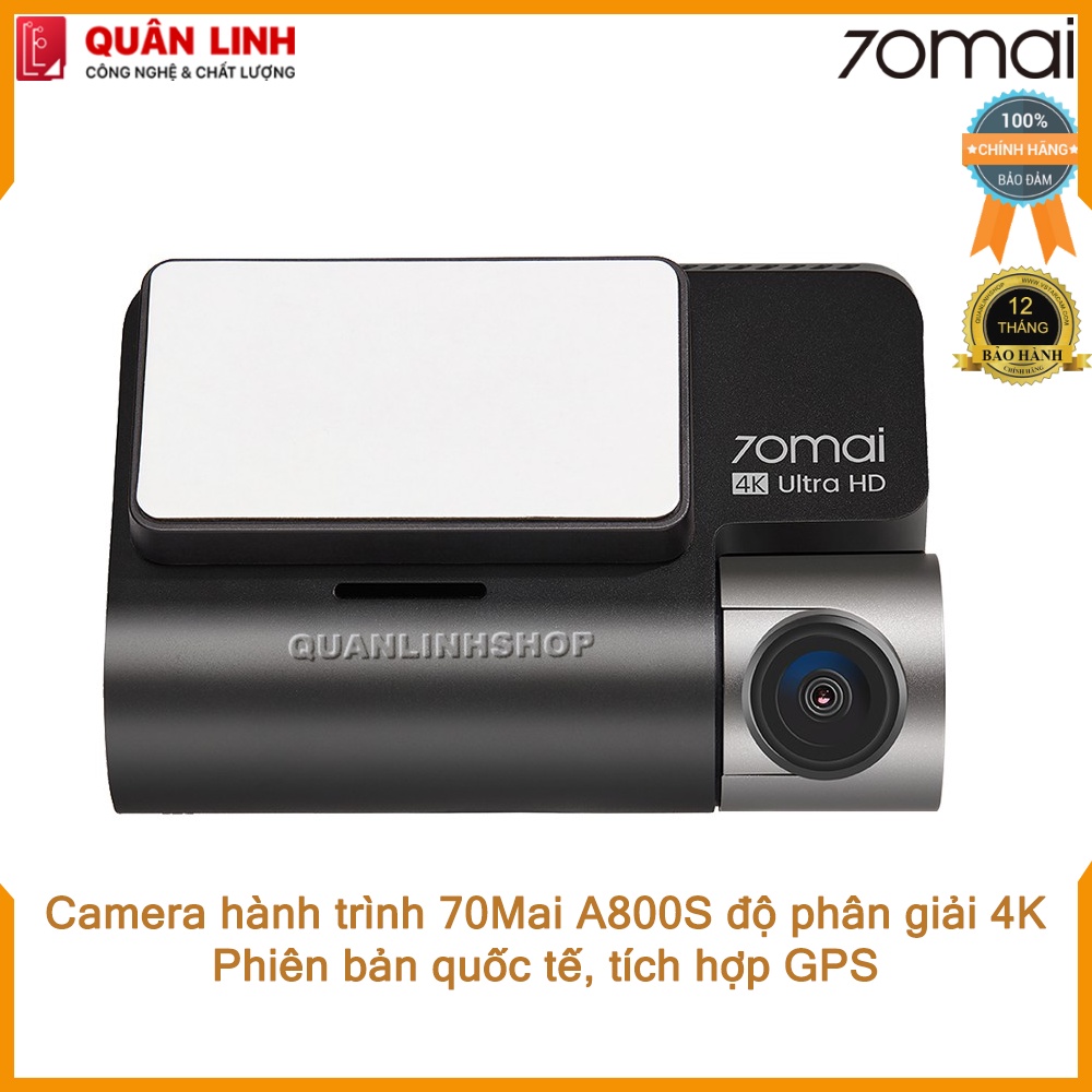 Camera hành trình 70mai A800S (trước) quốc tế, độ phân giải 4K, bảo hành 12 tháng | WebRaoVat - webraovat.net.vn