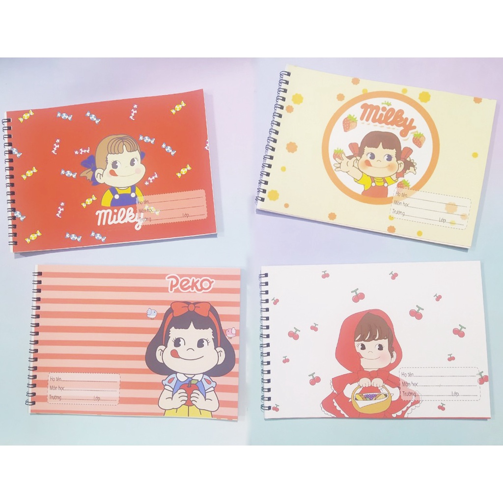 Vở vẽ molang lò xo A5 VV5I25 20 tờ peko pucca molang conan KAWS hoạt hình cute dễ thương