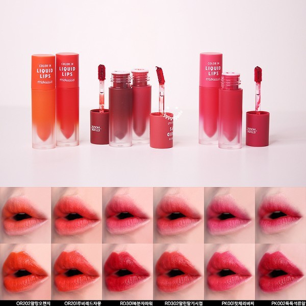 Son Kem Lì Etude House Color In Liquid Lips Mousse Hàn Quốc 3.2ml #Or302