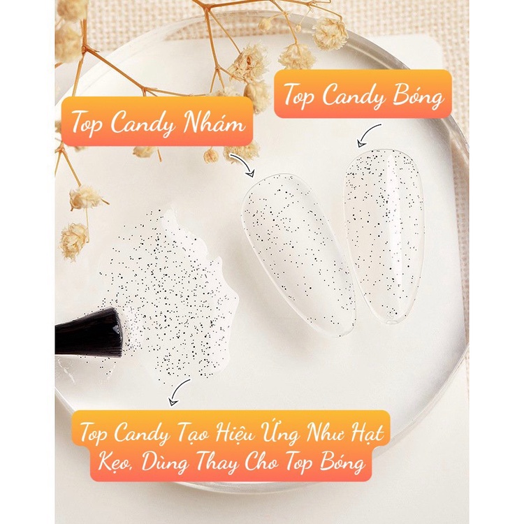 Sơn Gel Top Candy AS -Dùng Thay Cho Top Bóng Để Tạo Nhiệu Ứng Hạt Candy 15ml Chính Hãng