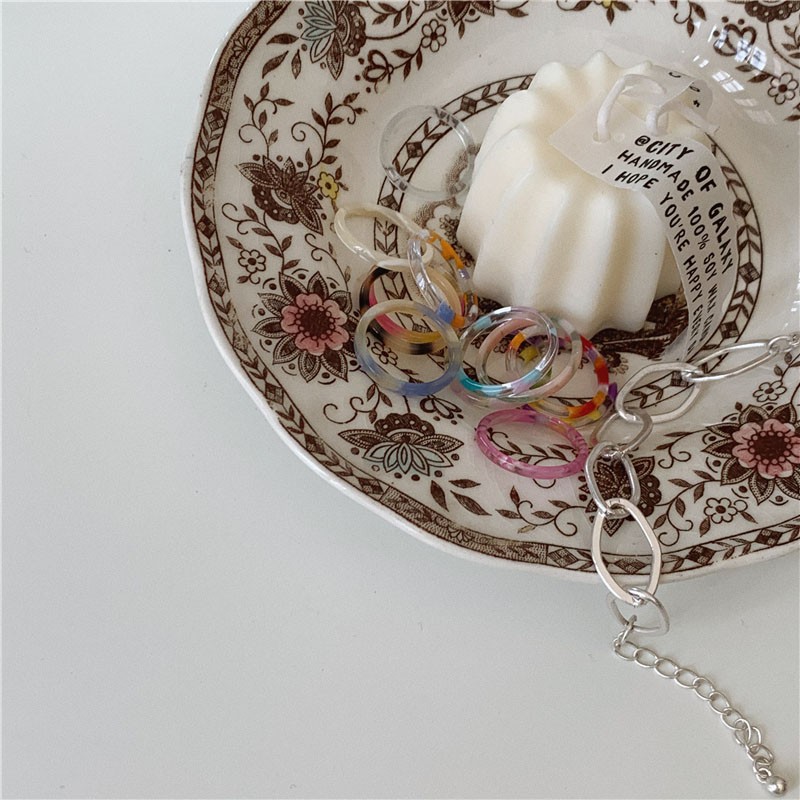 Nhẫn Nhựa Acrylic Trong Suốt Phong Cách Cổ Điển