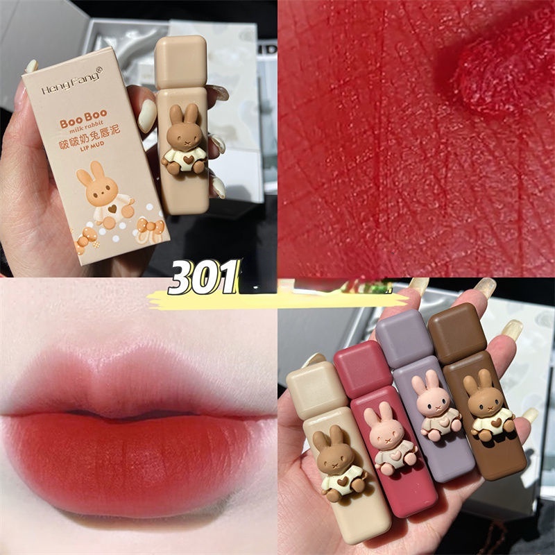 Son Kem Lì MANSLY Chống Dính Cốc Thiết Kế Vỏ Son Hình Thỏ Hoạt Hình Xinh Xắn