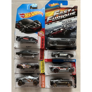 Mô hình hotwheels mclaren p1, aston martin 1963 db5, 15 70 dodge charger srt, 17 ford f150 raptor, chevy camaro, 99ford