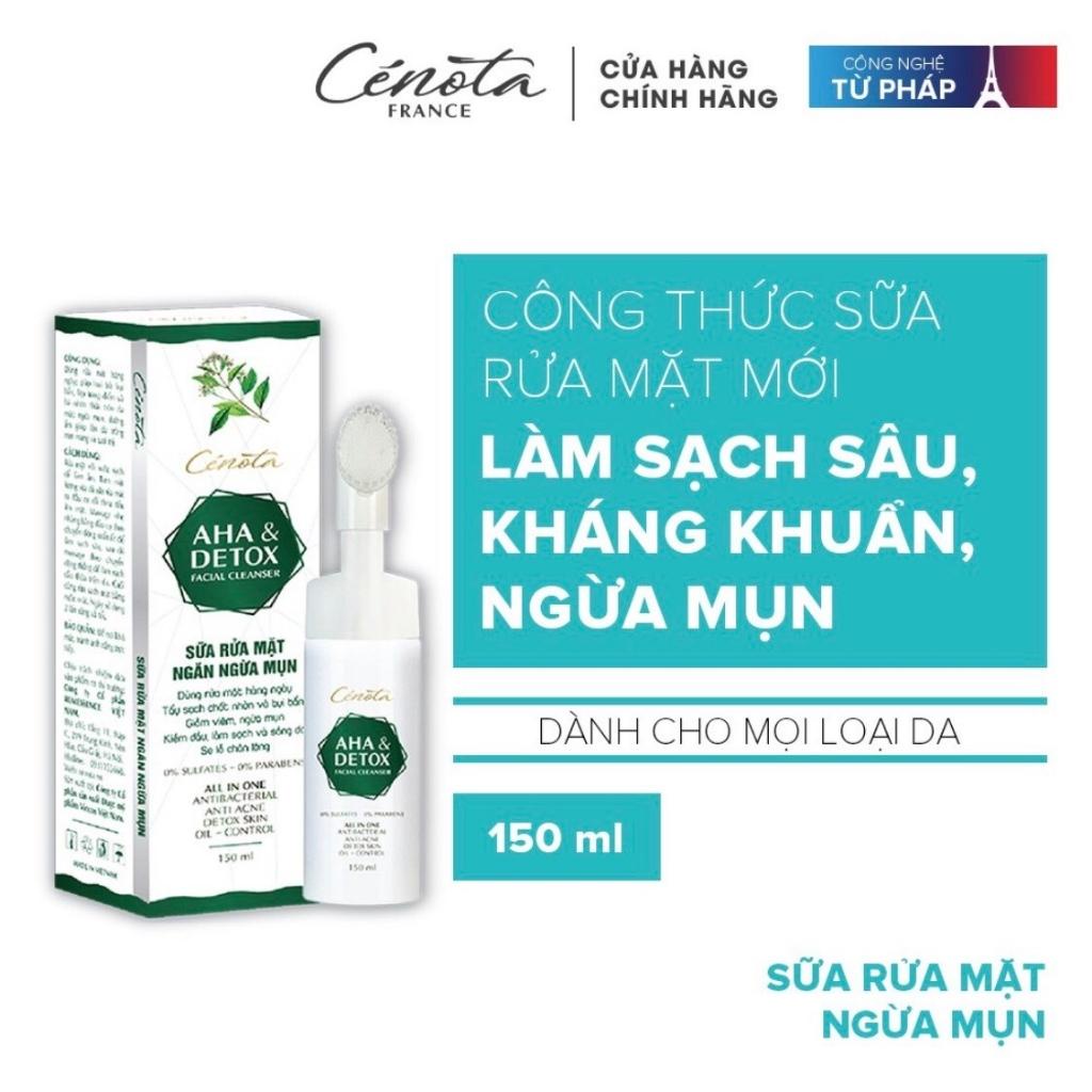 Sữa Rửa Mặt Ngăn Ngừa Mụn AHA Detox 150ml, Sữa Rửa Mặt Sạch Nhờn, Kiềm Dầu
