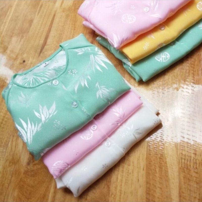 Bộ Bà Ba Cho Bé Gái Vải Gấm Lá Tre Phước Thịnh