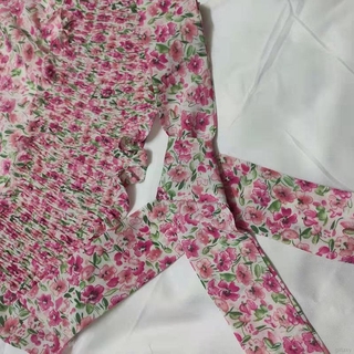 [Code FAGREEN245 10% off up to 30K for 99K] Korean Style Flower Texture Chiffon Armpit Tops*Nanjr