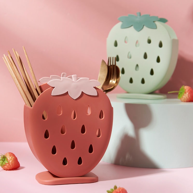 Ống Đựng Đũa Muỗng Dao Bằng Nhựa Họa Tiết Hoạt Hình Sáng Tạo Đa Năng