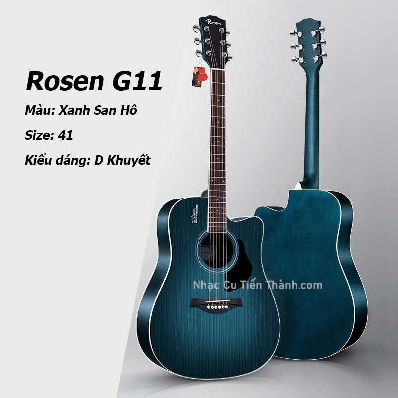 Đàn Guitar Acoustic Rosen G11 gỗ Thịt 100% CHÍNH HÃNG BH 12 tháng.