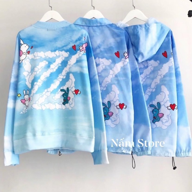 [Ảnh Thật] Áo khoác cardigan loang xanh Z form rộng unisex