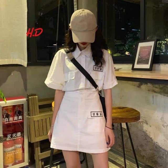 Áo sơmi 2 túi thêu chữ HDV466
