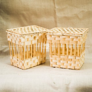[Giỏ đựng quà] Giỏ tre đan - hộp quà tre đan ( 20x20x16cm)