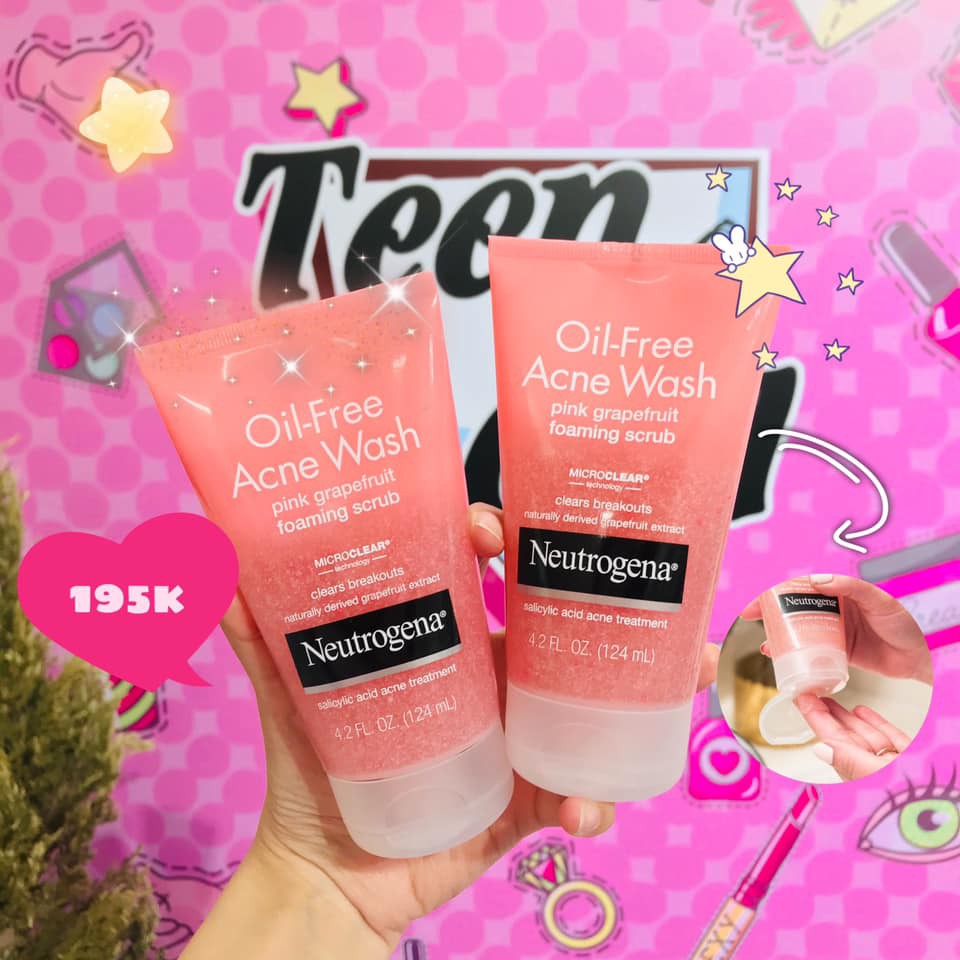 Sữa Rửa Mặt Tẩy Tế Bào Chết Neutrogena Oil-Free Acne Wash Pink Grapefruit Foaming Scrub