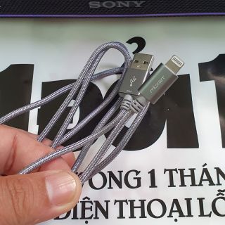 Cáp lightning mfi 1 m mbest ds286-wb xám
