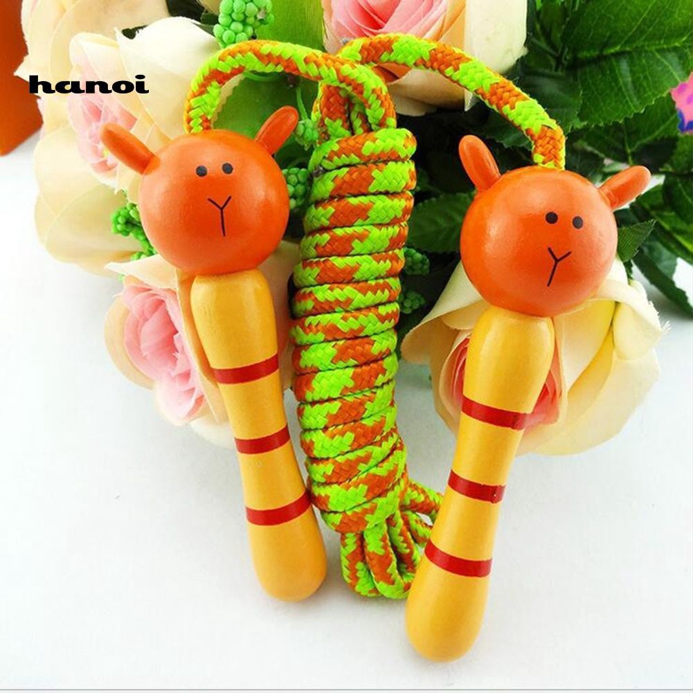 Dây nhảy dây tập thể dục cán gỗ họa tiết xinh xắn cho trẻ