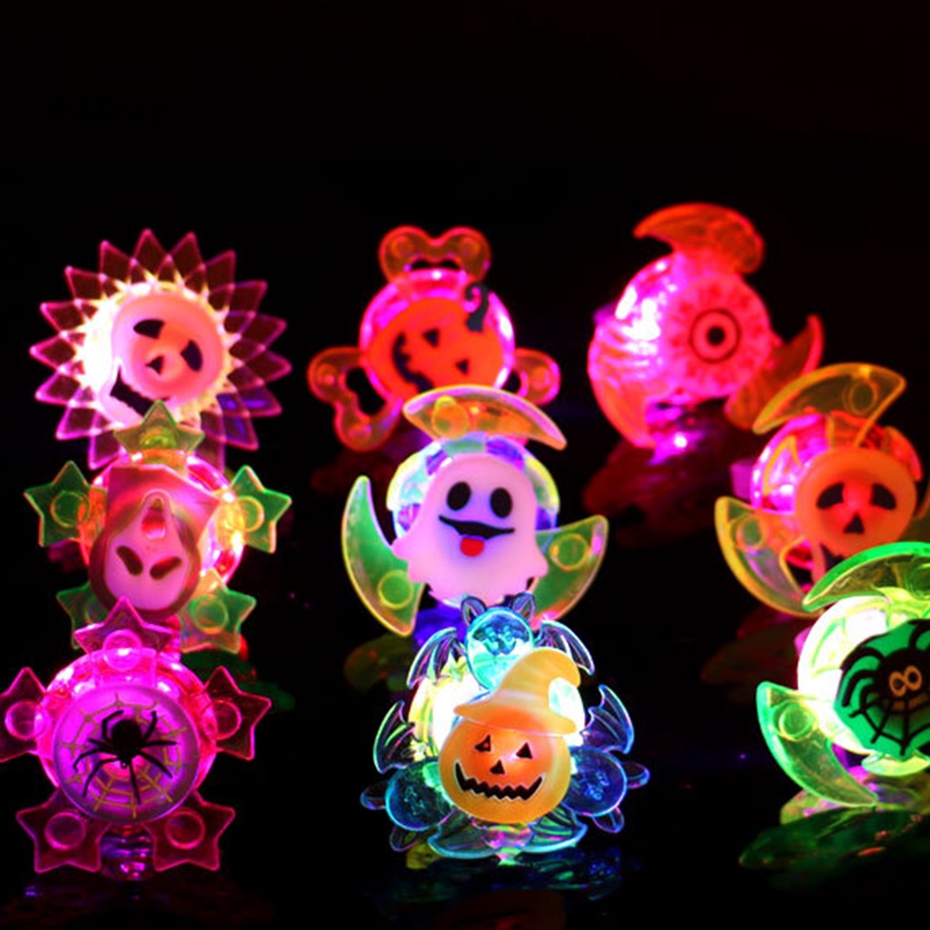 Ezbuy Nhẫn Xoay Có Đèn LED Nhiều Màu Siêu Sáng Nhỏ Gọn Tinh Tế Giải Trí Halloween Cho Trẻ Em