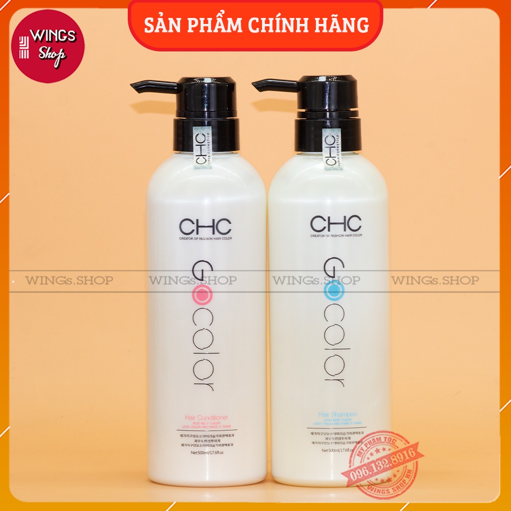 Cặp Gội Xả CHC Gocolor Hàn Quốc 500ML | Siêu Phục Hồi, Giữ màu, Giảm Rụng Và Trẻ Hoá Tóc | Wings Shop