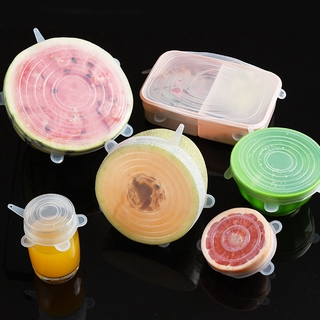 Bộ 6 nắp silicon HOUSEEKER nhiều kích thước đậy thực phẩm bảo quản